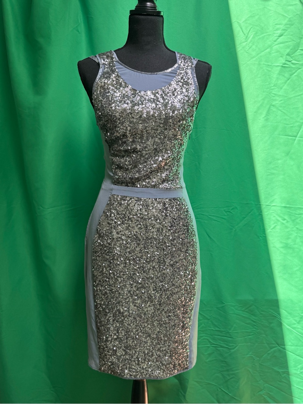 Reiss Silver Sequin Midi Dress